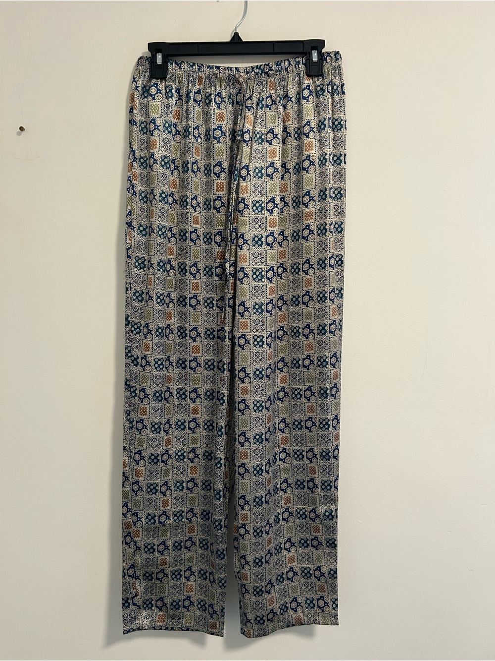 Secret Treasures Navy, Cream & Gold Printed Palazzo Pajama Pants